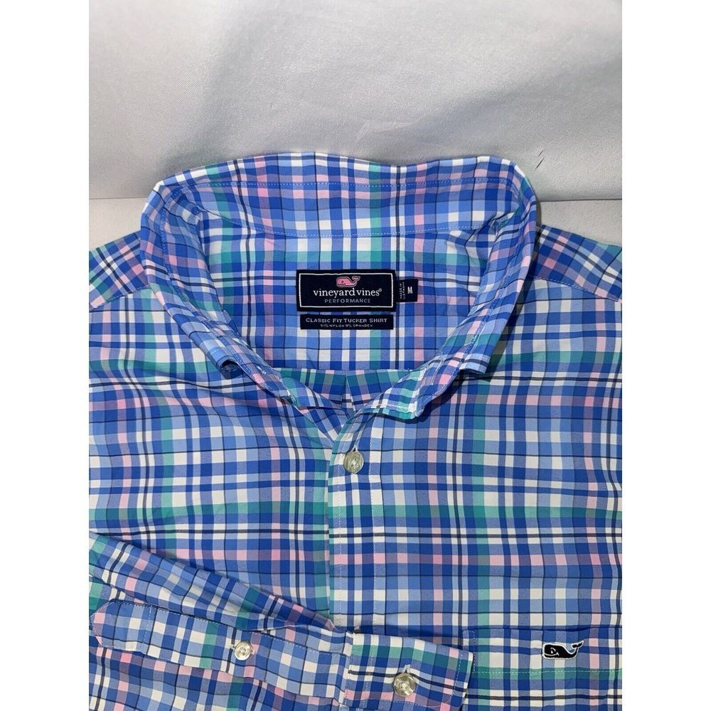 Vineyard Vines Performance Mens M Blue & Multicolor Classic Fit Tucker Shirt‎ - Picture 2 of 6